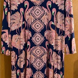 Lilly Pulitzer Pink Flamingo Midi Dress